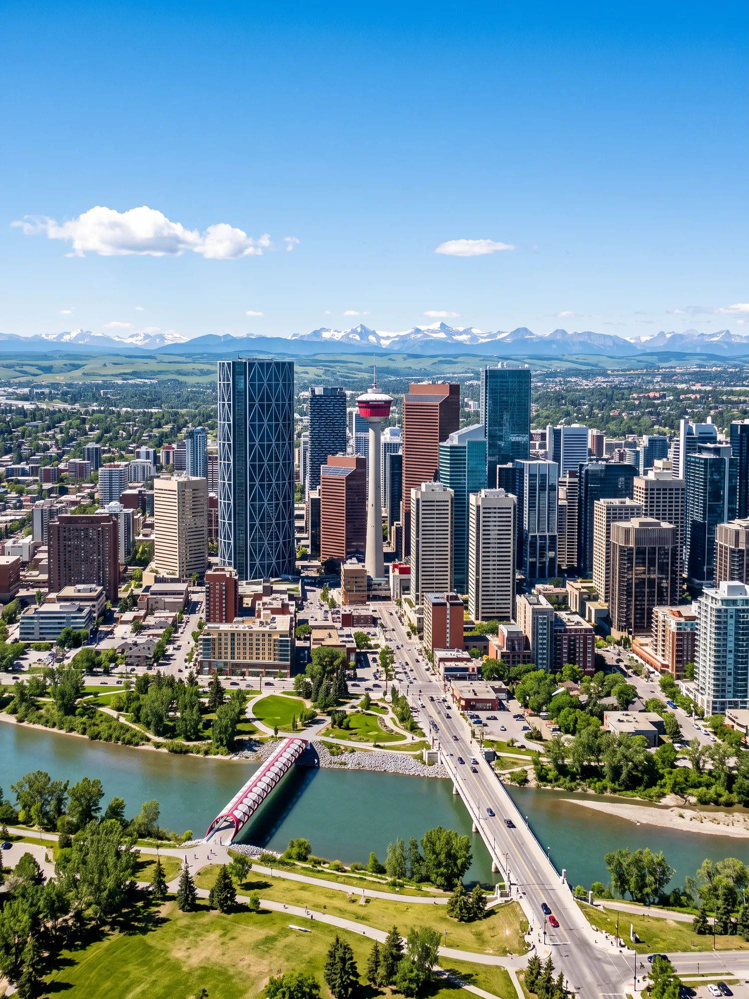 Image of Panoramic Cityscape View Of Calgary In Bright Daylight 1