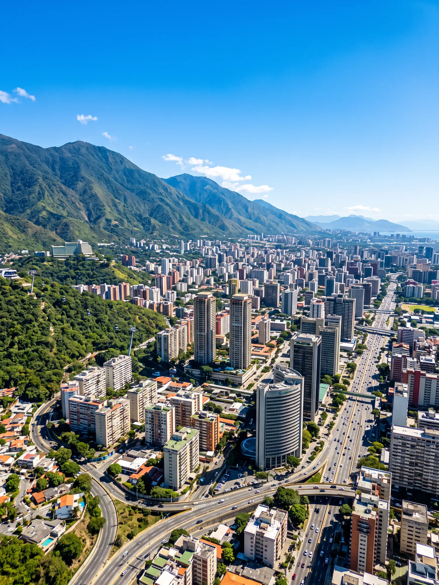 Image of Panoramic Cityscape View Of Caracas In Bright Daylight