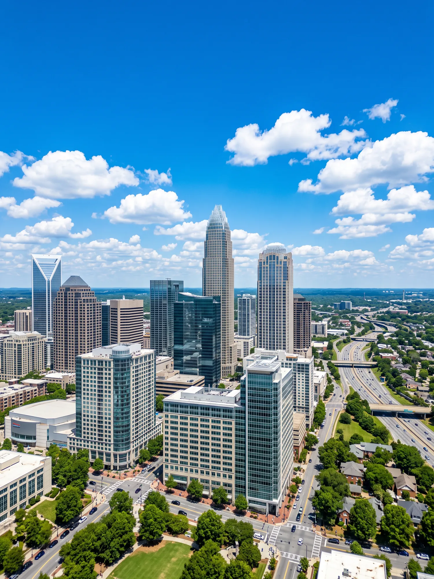 Image of Panoramic Cityscape View Of Charlotte In Bright Daylight 2