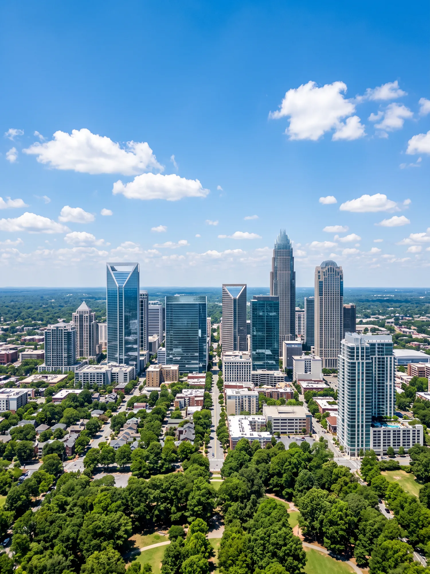 Image of Panoramic Cityscape View Of Charlotte In Bright Daylight 6