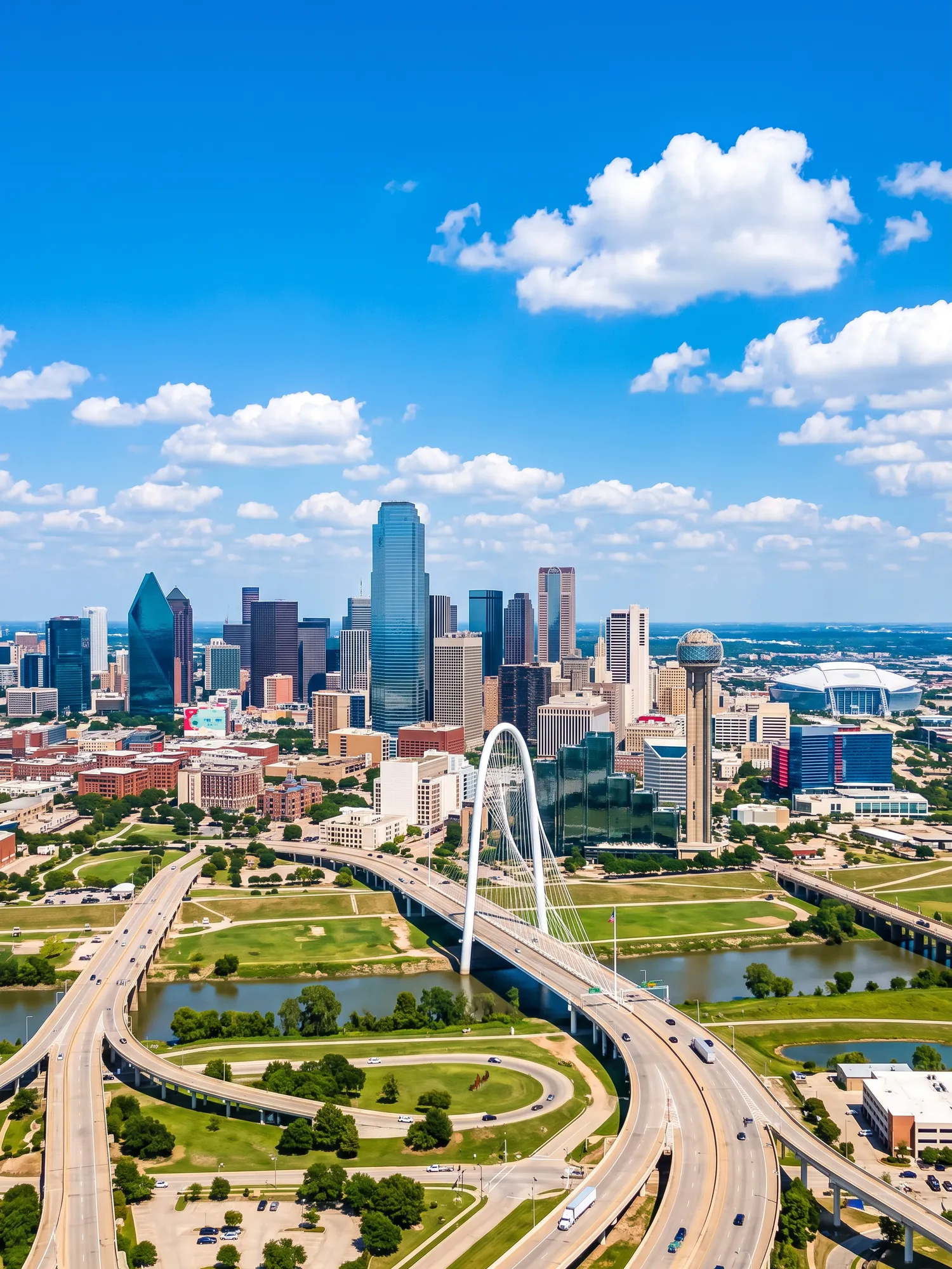 Image of Panoramic Cityscape View Of Dallas In Bright Daylight 1