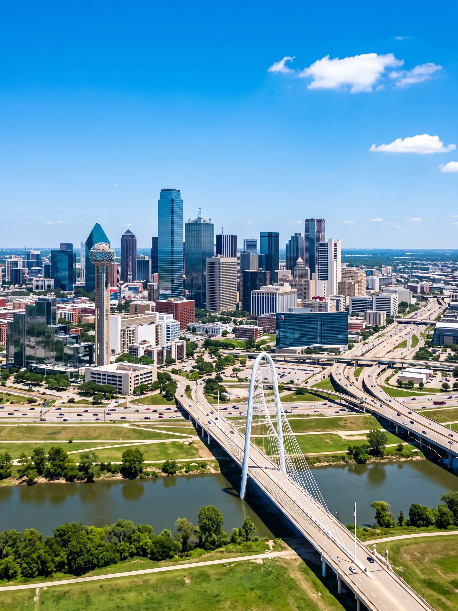 Image of Panoramic Cityscape View Of Dallas In Bright Daylight 3