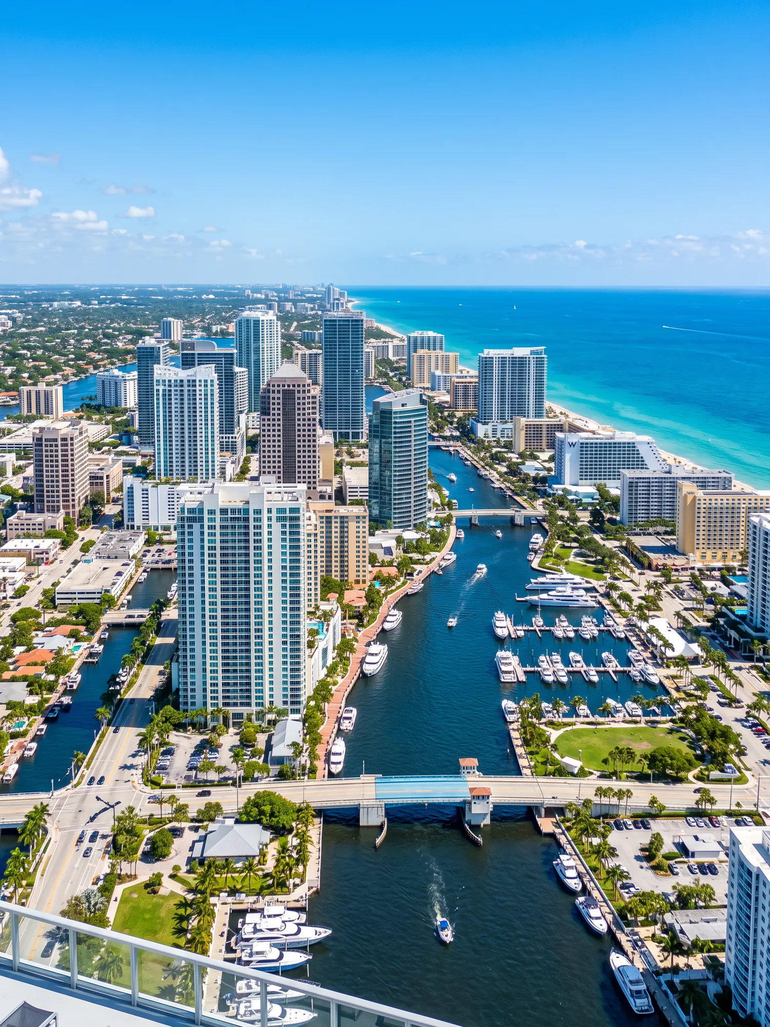 Image of Panoramic Cityscape View Of Fort Lauderdale In Bright Daylight