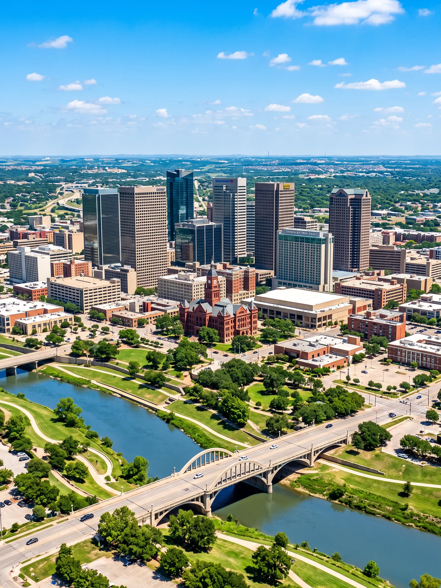 Image of Panoramic Cityscape View Of Fort Worth In Bright Daylight 2