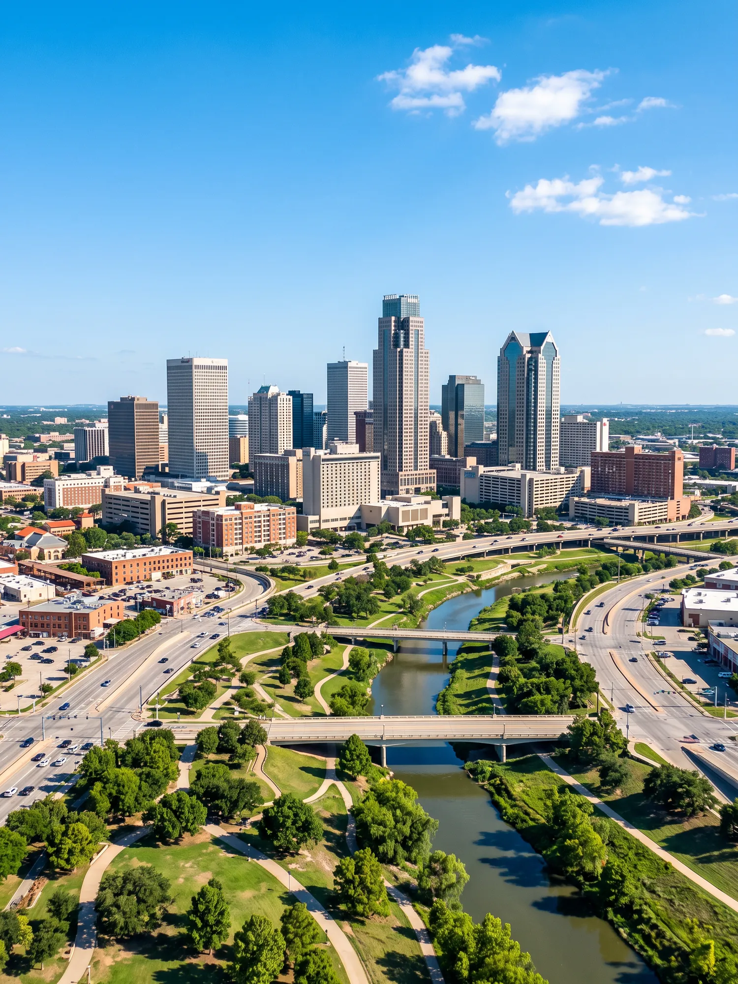 Image of Panoramic Cityscape View Of Fort Worth In Bright Daylight 3