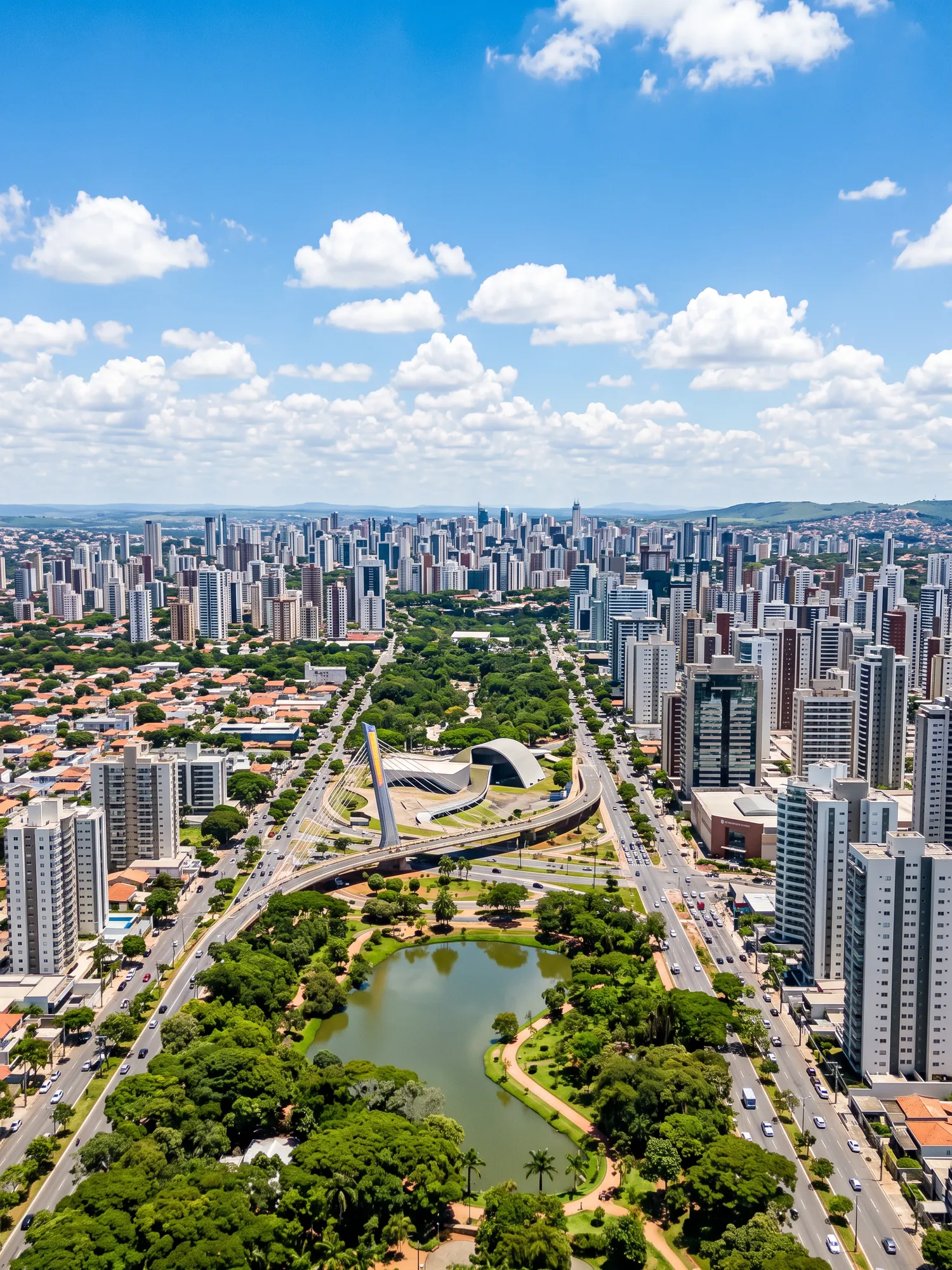 Image of Panoramic Cityscape View Of Goiania In Bright Daylight